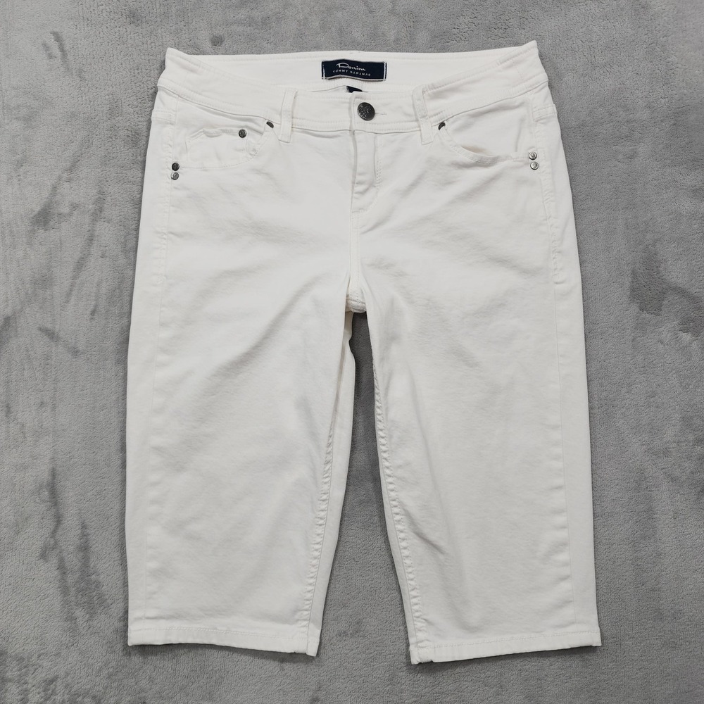 Tommy Bahama Denim Shorts Womens 10 White Bermuda Stretch 5 Pocket Casual Summer